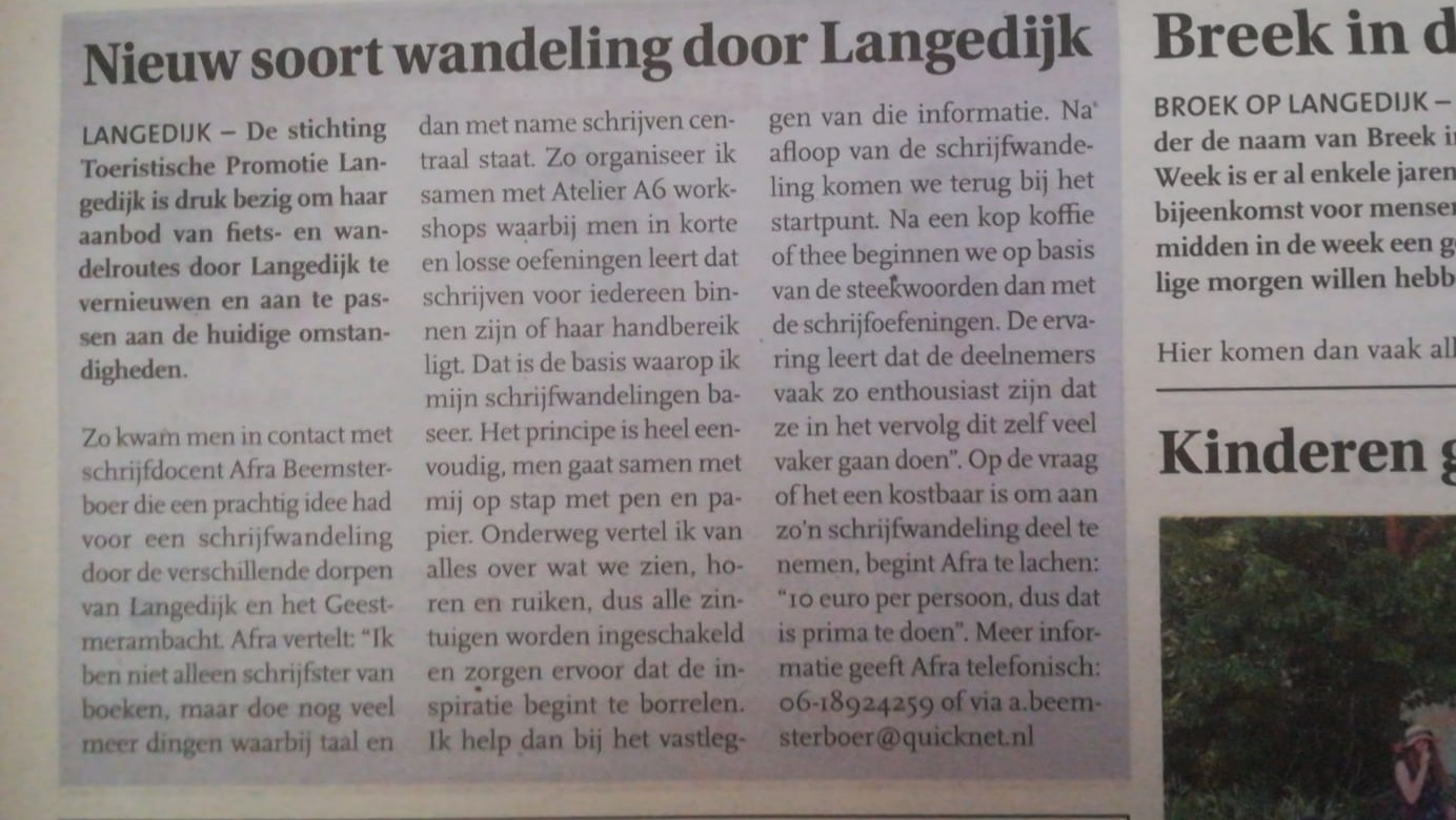 Langedijk is een toeristische uitstap rijker